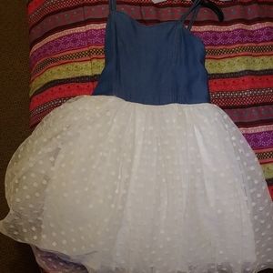 Denim like and flowy skirt childrens dress